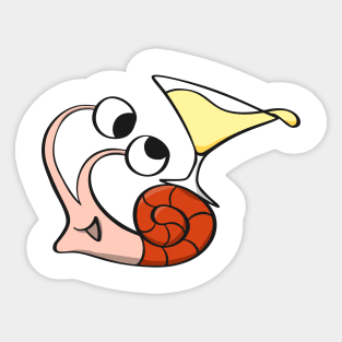 Snail is drinking Sticker